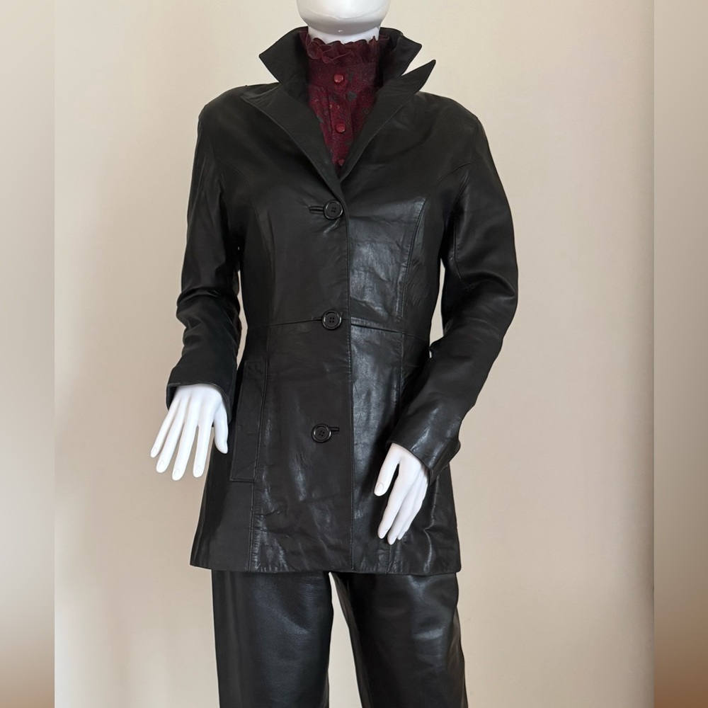 Leather blazer. Classic.